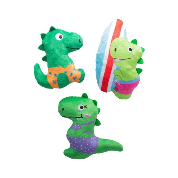 Fringe Studio Rawr-ing Summer Swimming Dinosaurs 3-piece Small Dog Toys