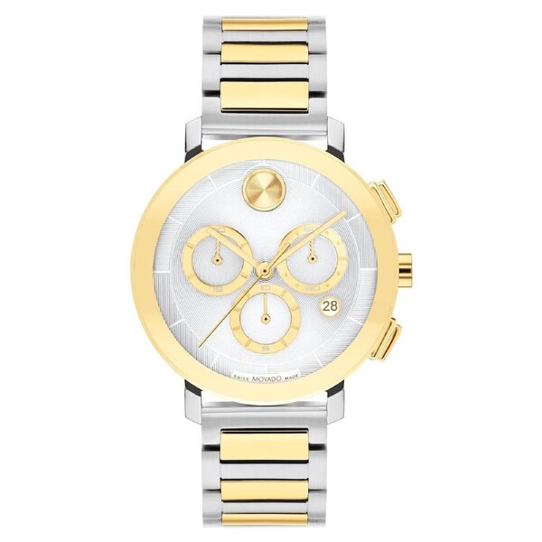 Movado Two-Tone Steel Silver Dial Chronograph Women's Swiss Made Watch - 3600968