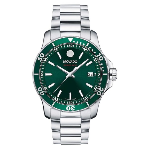 Movado Stainless Steel Green Dial Men's Swiss Made Watch - 2600136