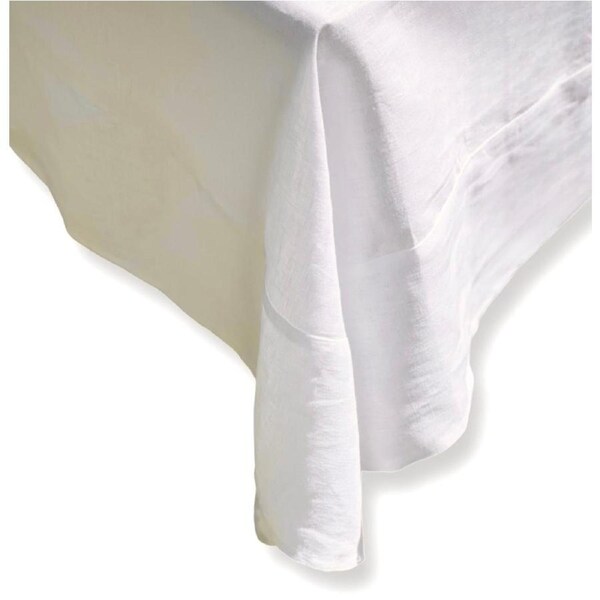 100% Linen Tablecloth Warm White 180cm x 270cm