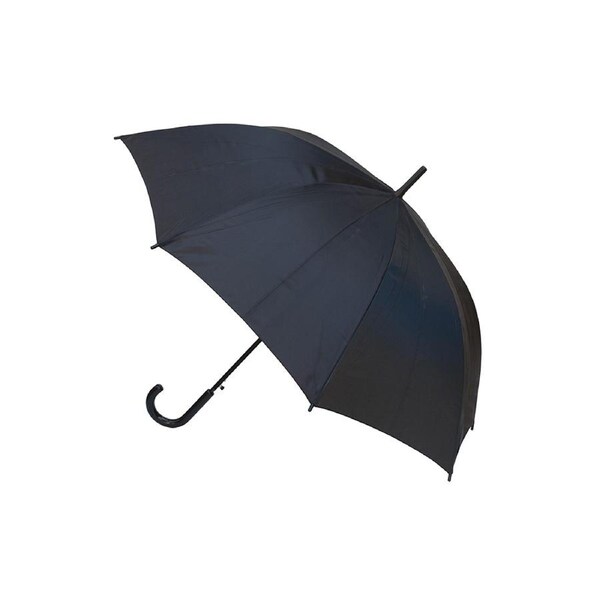 Bobbie J Auto Open Hook Handle Walking Length Wind Resistant Umbrella Black