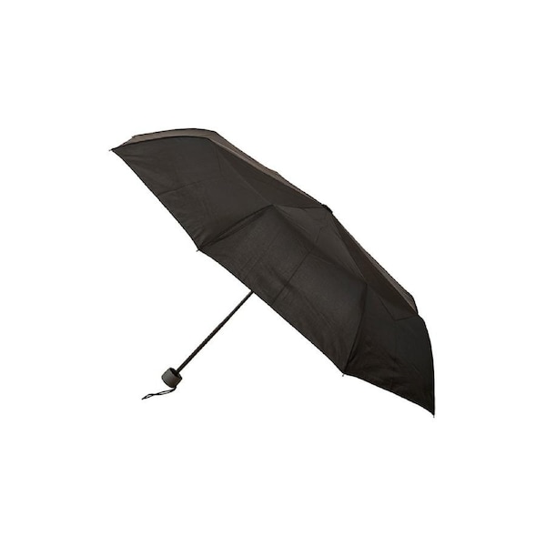 Bobbie J Manual Folding Super Mini w/ Grey Handle Wind Resist Umbrella Black