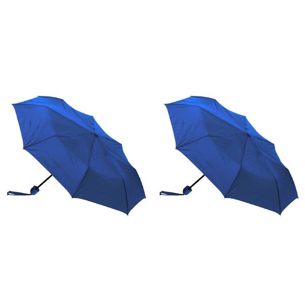 2x Clifton UPF50+ Mini Maxi Womens Folding Wind Resistant Umbrella Cobalt Blue