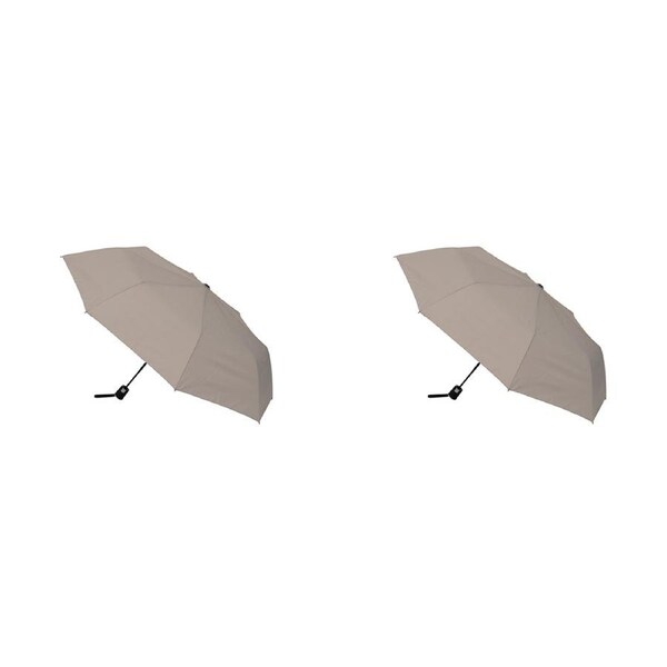 2x Clifton UPF50+ Auto Open Womens Fashion Folding Wind Resistant Umbrella Grey
