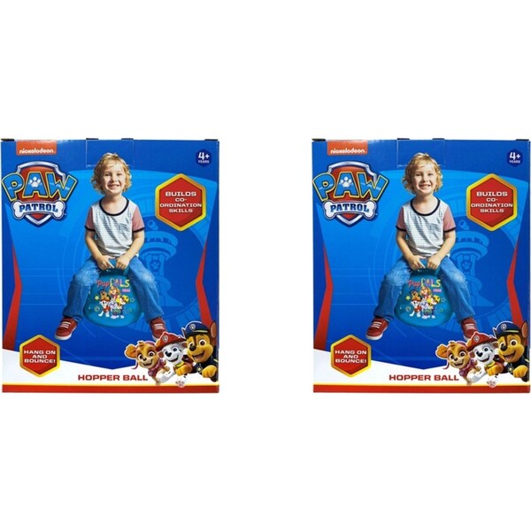 2x Paw Patrol Kids/Children Vinyl 38cm Hopper Ball Ride-on Play Toy Blue 4y+
