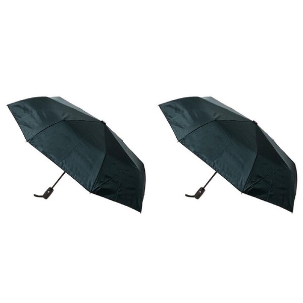 2x Clifton UPF50+ Auto Open Smooth Folding Windproof Umbrella Bottle Green