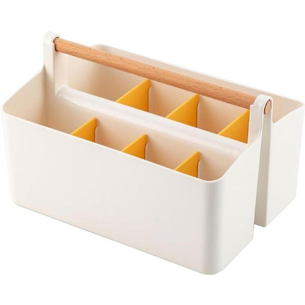 Portable Desktop Marker Pen and Stationery Storage Box Compartment Organizer