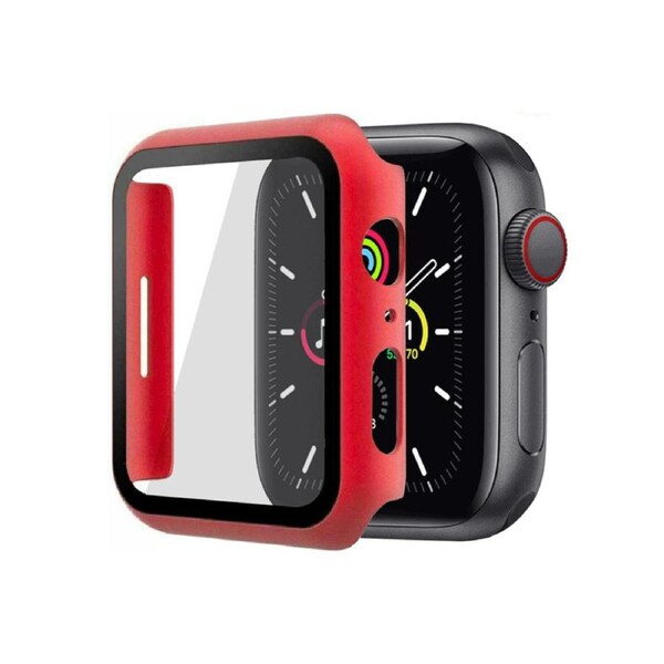 ZUSLAB for Apple Watch Series 10 (2024) 46mm Hard Case with Tempered Glass Screen Protector Ultra Thin Anti Fall Tough Protective Cover - Red