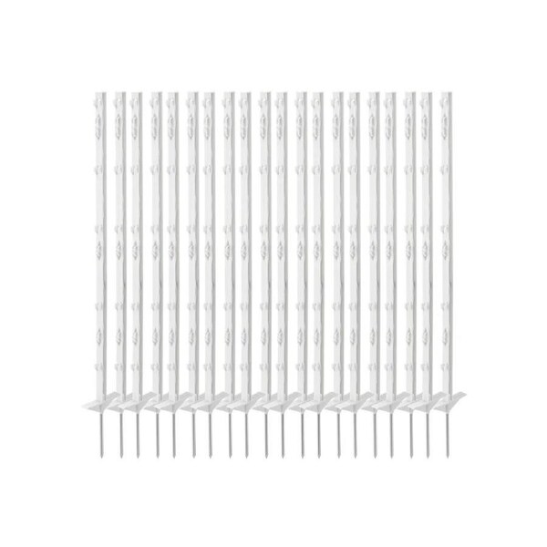 20pcs Electric Fence Posts Tread Step In Wire Poly Tap Garden Farm Livestock Cattle Sheep Cow Insulators Poles White
