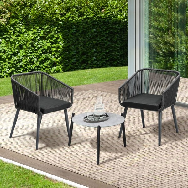Livsip 3 Piece Outdoor Lounge Setting Furniture Patio Set
