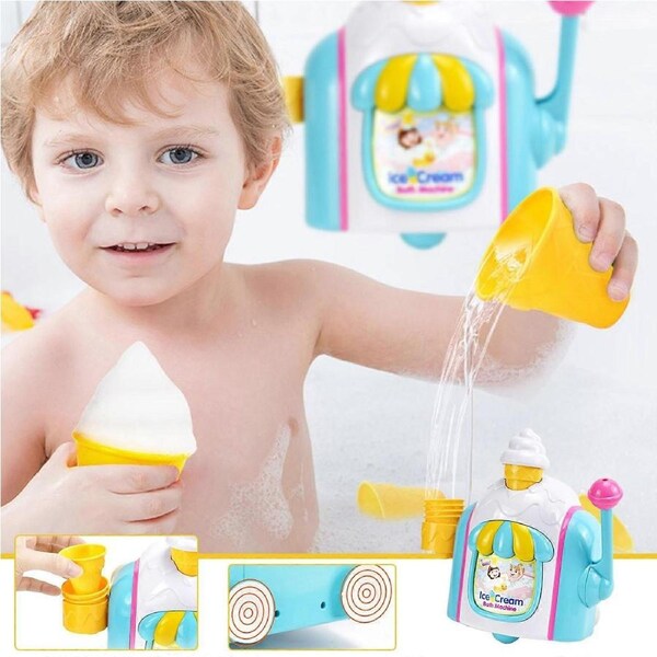 Kids Toys Bubble Ice Cream Children's Bathroom Water Play Toys Press Ice Cream Machine Bath Bubble Machine