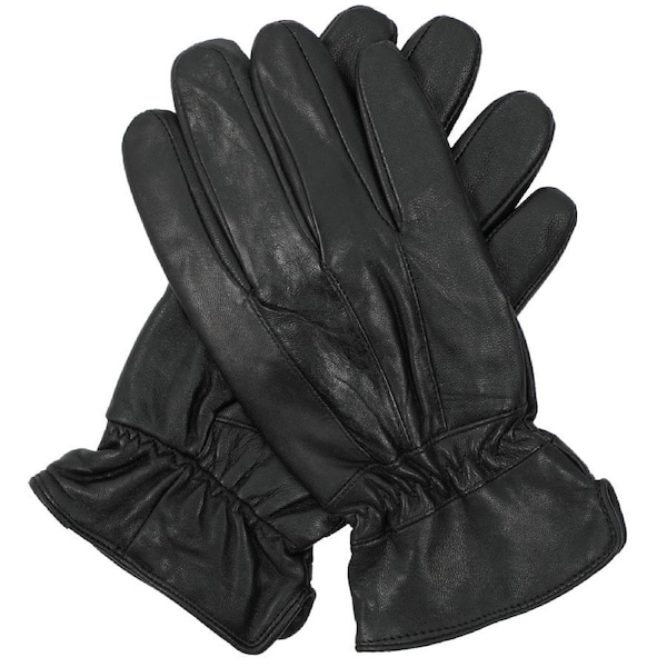 3M THINSULATE Mens Genuine Leather Gloves Patch Thermal Lining Warm Winter - Black S