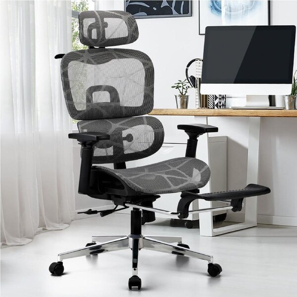 Oikiture Ergonomic Office Chair Mesh Executive Seat Computer Chairs BK&GY