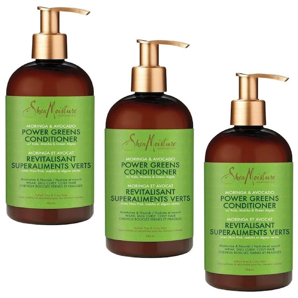 3x Shea Moisture Moringa & Avocado Power Greens Conditioner 384ml