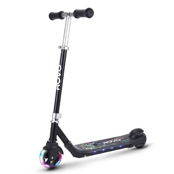 Rovo Kids WhizKid Electric Scooter Ages 5-11, Adjustable Height, AU Compliant, Lithium Battery, Brushless Motor, Black