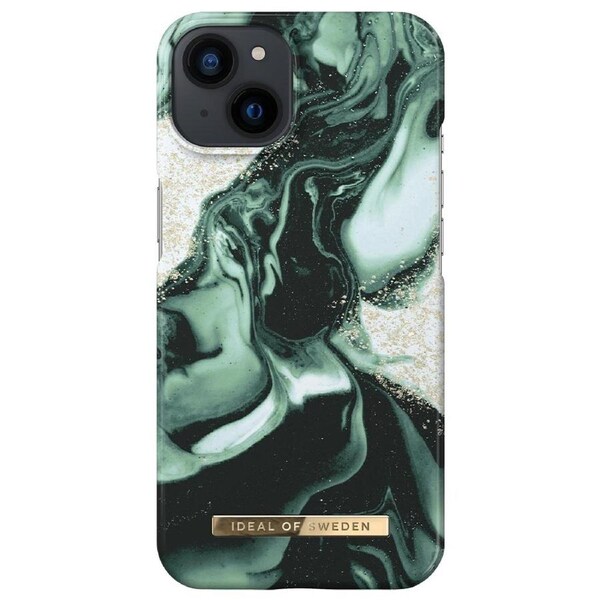Ideal Of Sweden Fashion Case (Suits iPhone 13) - Golden Olive Marble
