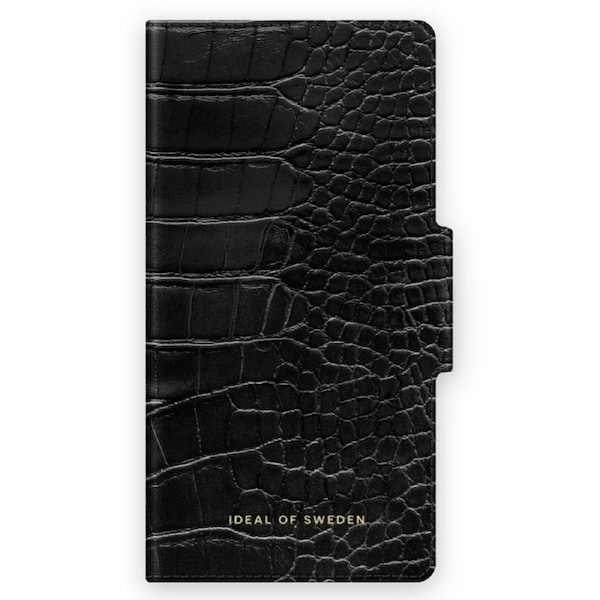Ideal Of Sweden Atelier Wallet Case (Suits iPhone 13) - Neo Noir Croco