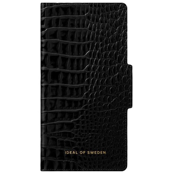 Ideal Of Sweden Atelier Wallet Case (Suits iPhone 13 Pro) - Neo Noir Croco