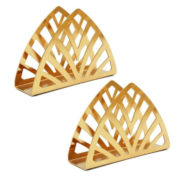 2 Nordic Hollow Napkin Holder Stainless Steel Tissue Dispenser Organiser Kitchen