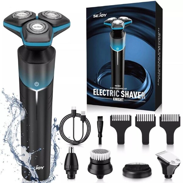 5 in 1 Electric Shaver Razor Rotary Beard USB Rechargeable Trimmer Cordless