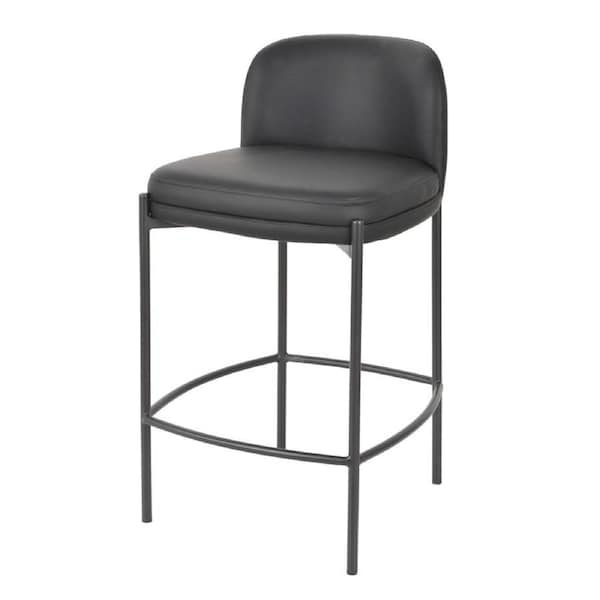 Raimon Furniture Primo Eco Leather Modern Kitchen Counter Bar Stool Metal Legs 67cm Black