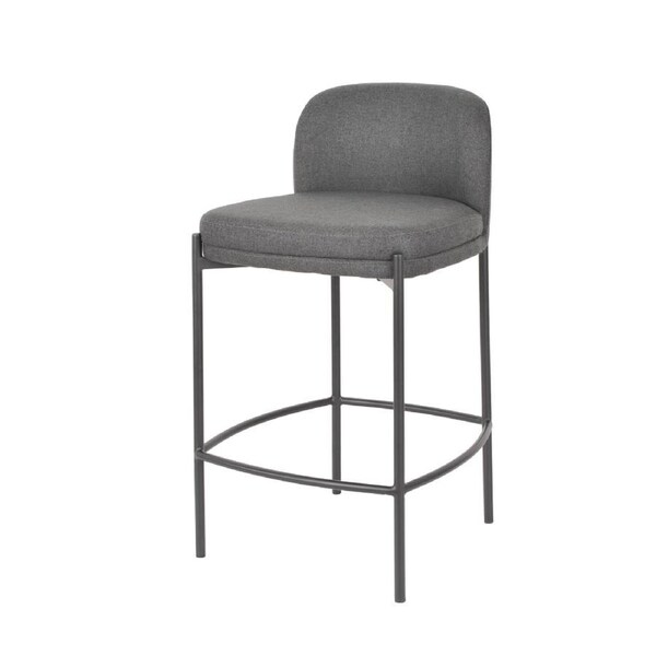 Raimon Furniture Primo Fabric Modern Kitchen Counter Bar Stool Metal Legs 67cm Charcoal
