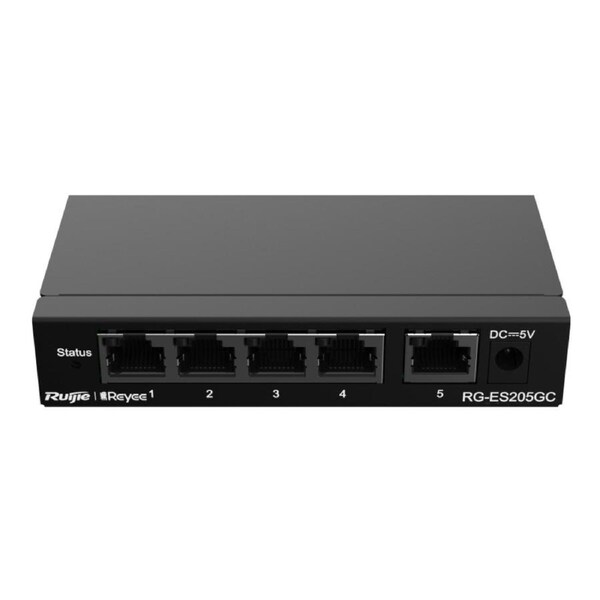 Ruijie Reyee RG-ES205GC 5-Port Gigabit Smart Switch, Desktop Steel Case