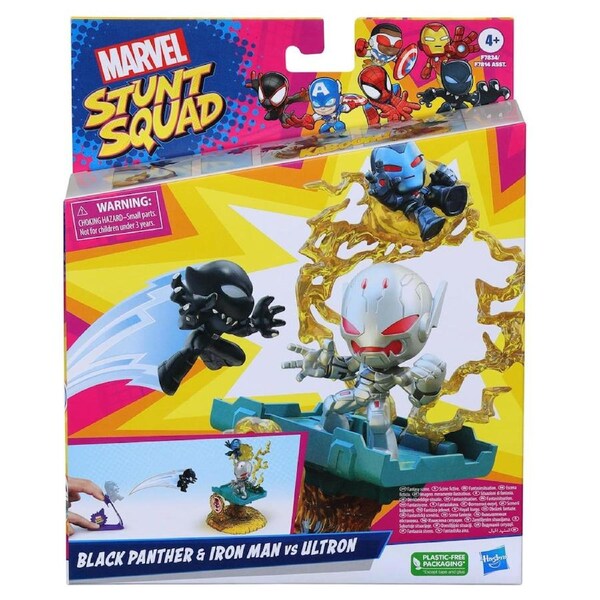 Marvel Stunt Squad Black Panther and Iron Man Vs Ultron