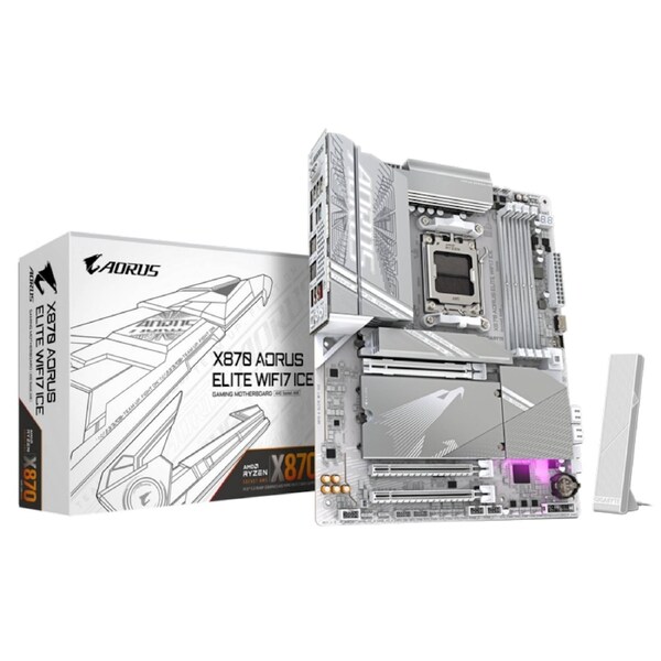 Gigabyte X870 AORUS ELITE WF7 ICE Motherboard, for AMD CPU, DDR5, AM5, ATX MB