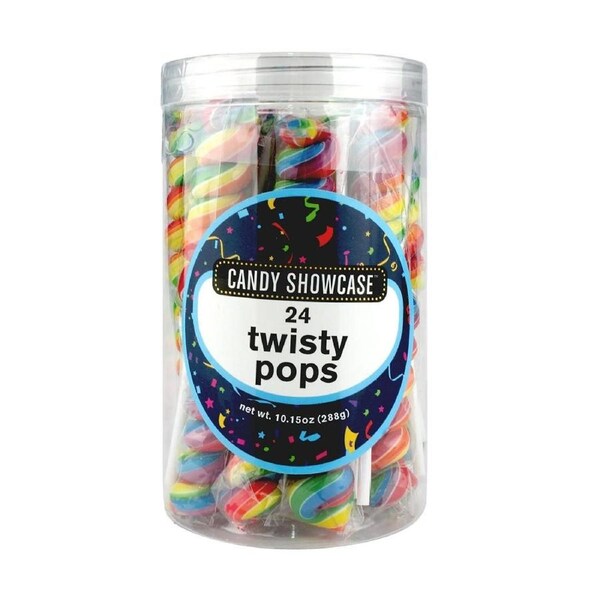 Candy Showcase Twisty Pops Rainbow 12g x 24