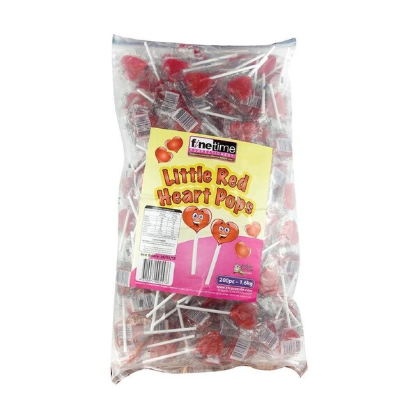 Fine Time Little Red Heart Pops 6g x 200