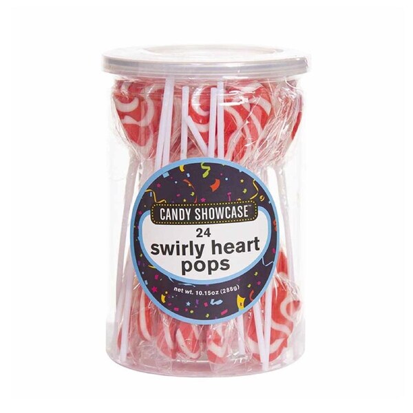 Lolliland Swirly Heart Lollipop Red 12g x 24