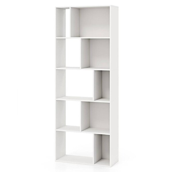 Giantex 5-Tier Storage Bookshelf Open Display Shelf Large Standing Bookcase White