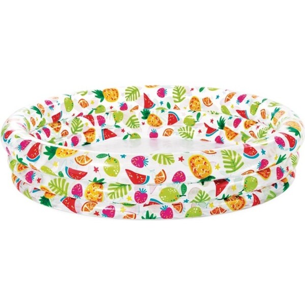 Intex Inflatable Outdoor/Backyard Kids Swimming Pool Fruity Delight 52x11in