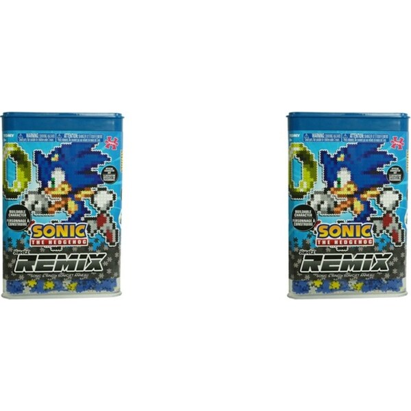 2x 750pc Jixelz Remix Sonic the Hedgehog + Ring Kids/Child Jigsaw Puzzle Set 8y+