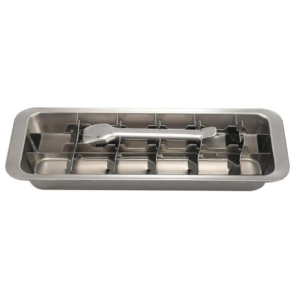 Lever-style Ice Tray, 2 In 1 Stainless Steel Ice Making Mold And Ice Cracker
