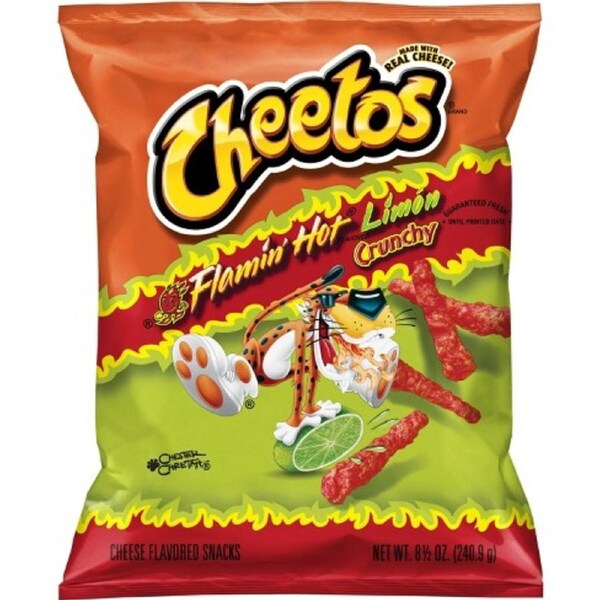 10 Pack x Cheetos Flamin Hot Limon Crunchy Cheese Flavoured Snacks 226g