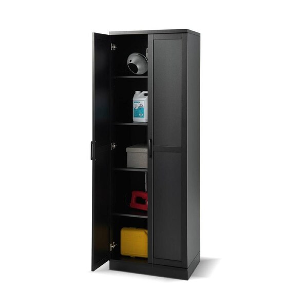 Giantex Large Floor Storage Cabinet w/3 Fixed Shelves & 2 Adjustable Shelves Black
