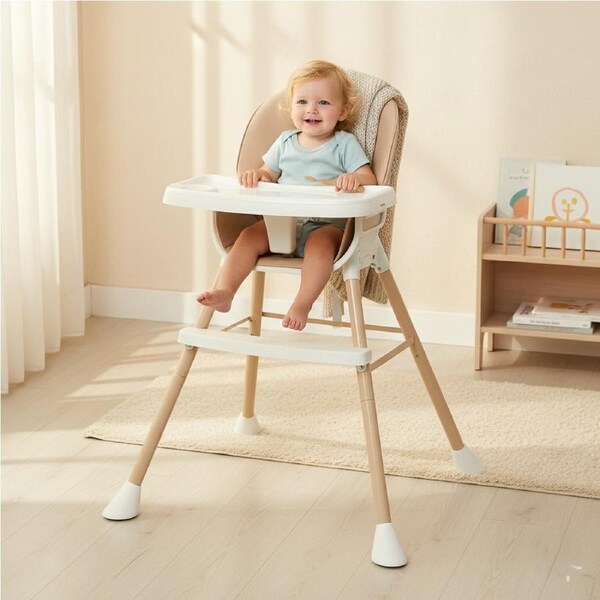 Bopeep Baby High Chair 6-In-1 Removable Seat Trays Adjustable Height Eating Pink