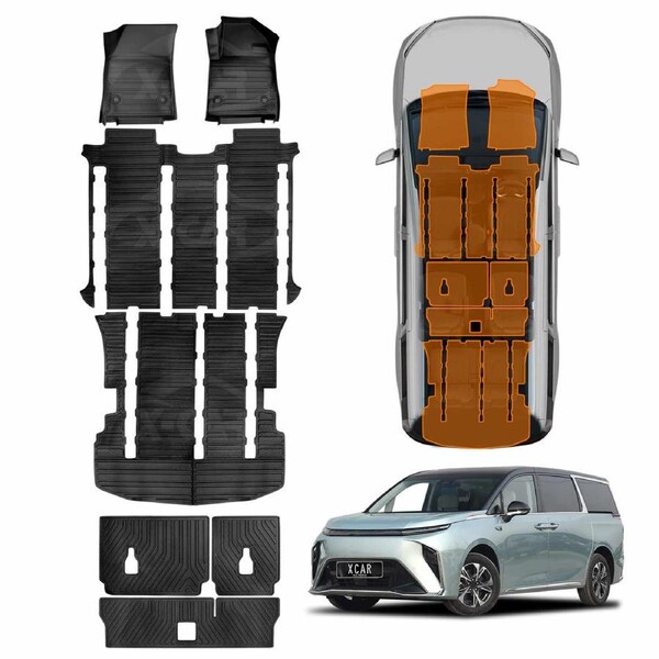 Floor Mats Boot Liner Set for LDV MIFA 9 MIFA9 2022-2025 All Weather Heavy Duty Cargo Kick Mats Back Seat Protector Cover