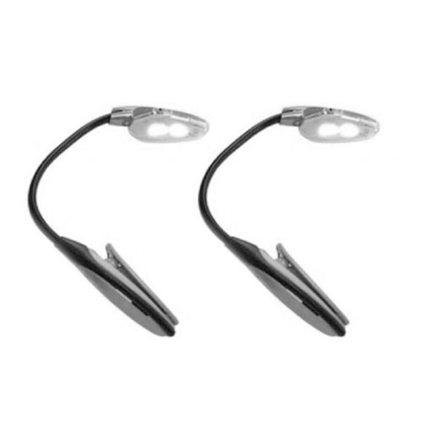 2x Portable Travel Flexible Neck led Clamp clip-on Reading book light Lamp