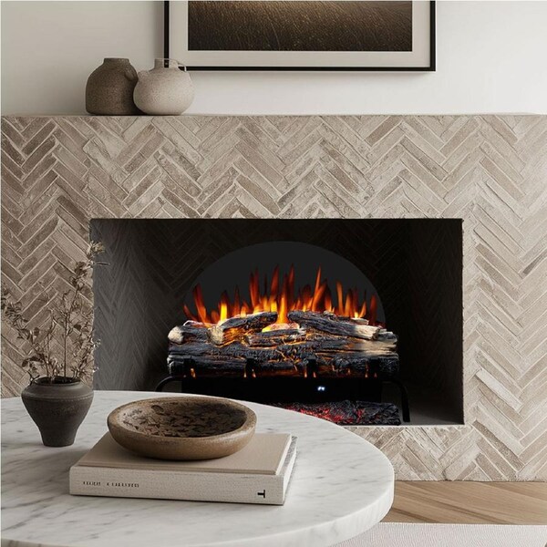 Luna 1500W 23 inch Free Standing Electric Fireplace Log Set