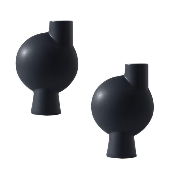 SOGA 2X 17.8x26.7cm Small Ornament a Modern Abstract Vase Decorative Object Unique Shape with Narrow Neck for Home Decor