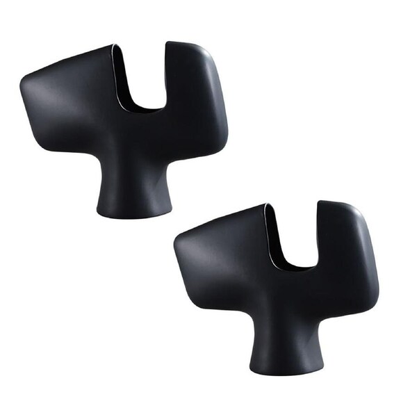 SOGA 2X 44x35cm Ornament Modern Black Abstract Ceramic Vase with Unique Decorative Piece for Home Decor