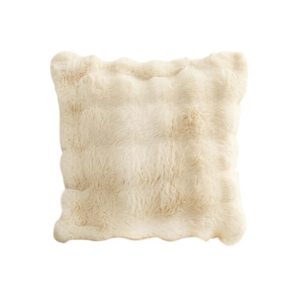 SOGA 50cm Throw Pillow Light Camel Color with Rabbit Square Cushion for Living Room Home Decor