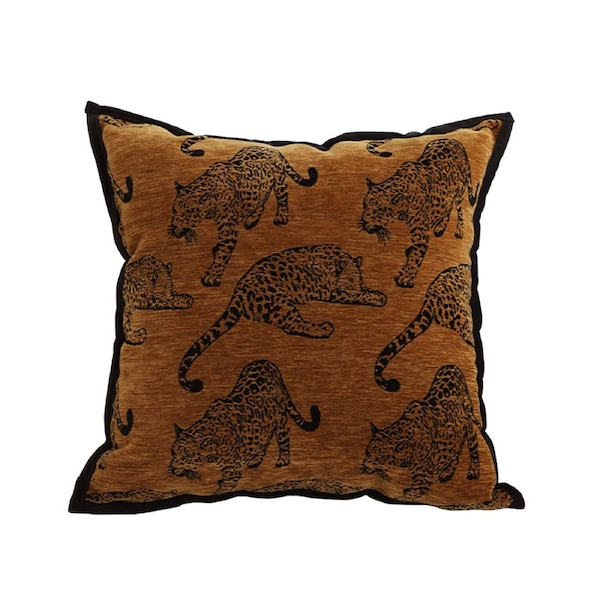 SOGA 45cm Dark Brown Leopard Print Throw Pillow