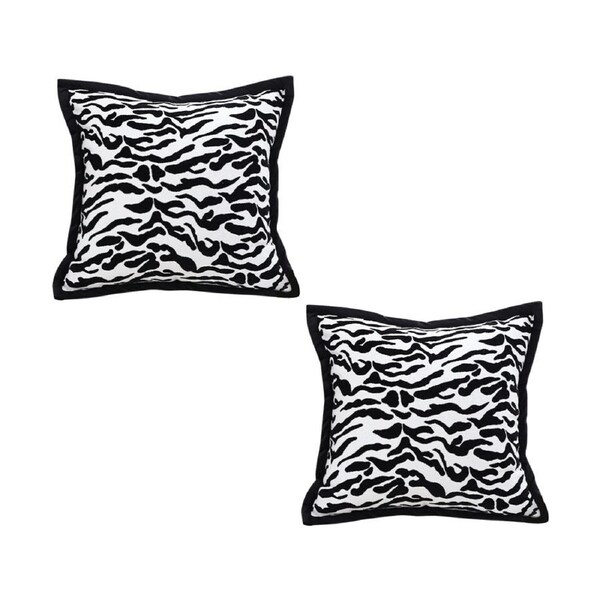 SOGA 2X 45cm Black and White Luxury Cushion Light Mottled Texture Decorative Square Pillow Living Room