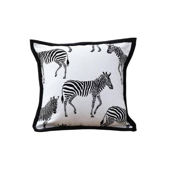 SOGA 45cm Black and White Light Luxury Zebra Cushion Decorative Square Pillow Living Room