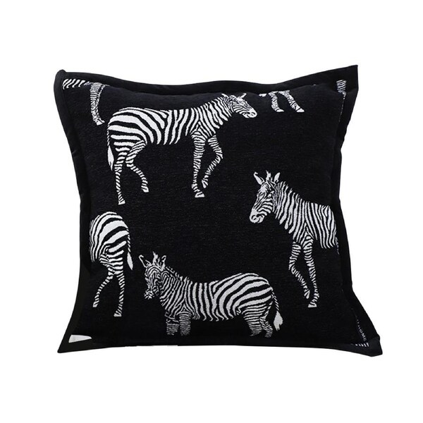 SOGA 45cm Black Light Luxury Zebra Cushion Decorative Square Pillow Living Room Home Decor