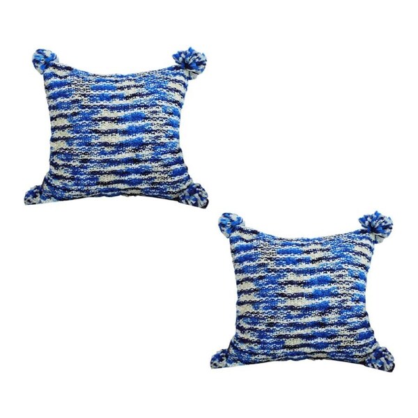 SOGA 2X 45cm Throw Pillow Deep Sea Blue Gradient Dyed Decorative Soft Square for Couch or Bed